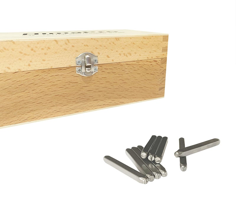 HimaPro Letter and Number Stamp Set 36pcs 40Cr Alloy Steel Metal Stamp Number & Letter Punch Set in a Wooden case (4mm 5/32 Inch) - Image 4